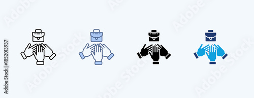 Employee Engagement Multiple Icon Illustration Vector