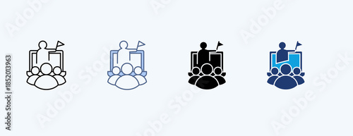 Remote Leadership Multiple Icon Illustration Vector