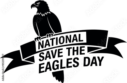 National Save the Eagles Day awareness logo in black and white