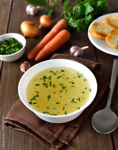Homemade  chicken broth