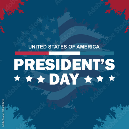 Presidents Day Patriotic Poster with United States of America Theme