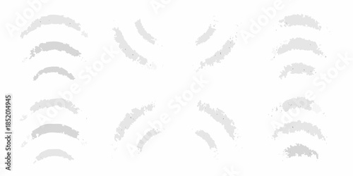 Arrangement of gray crescent shapes forming a circular pattern on white background