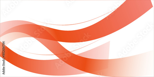 Abstract red and orange wave on white background . wave corral orange .Suit for bussines, banners