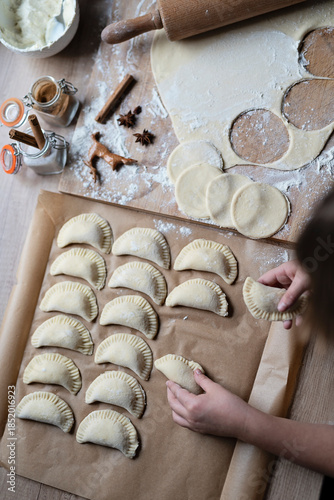 Принти на полотні Preparation traditional polish meal for christmas and starchy food