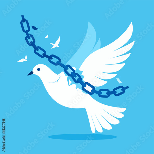 Dove Breaking Free from Chains Symbol of Freedom and Peace