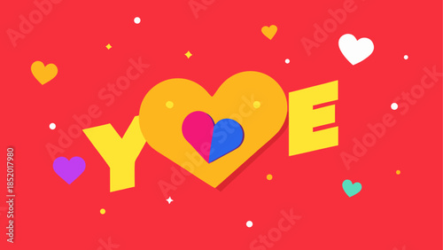 Celebrating love with colorful hearts