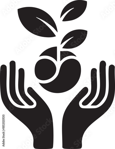 Hands holding plant seedling symbolizing growth and care for nature