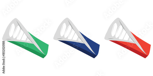 Chewing gum packs set. Gum pack vector, colorful illustration. Product packaging icon