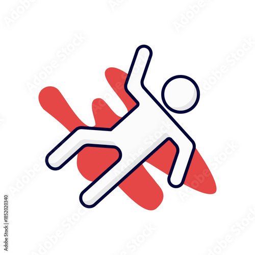 Crime scene or a person who has been killed or injured. 