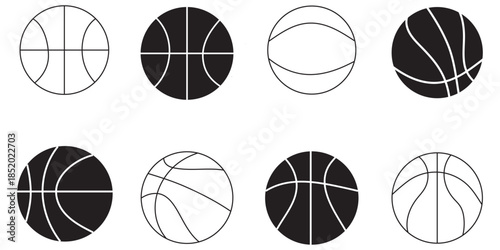 Basketball ball icons set. Basketball Line icon. Basketball ball isolated icon. Vector illustration.