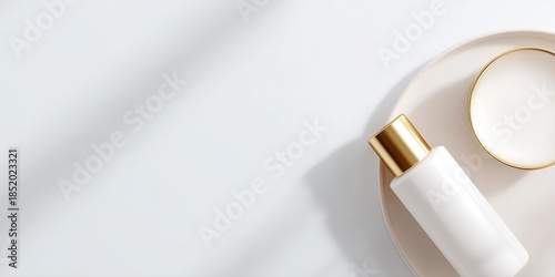 Clean ecommerce banner mockup background with soft shadow and minimal aesthetic for online advertising