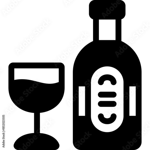 wine dinner glyph icon