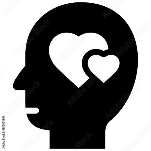love mind glyph icon