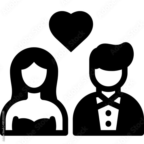 loving couple glyph icon