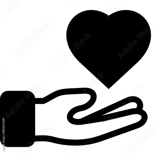 give love heart glyph icon