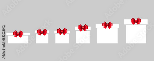 Gift Boxes with Red Bow Illustration