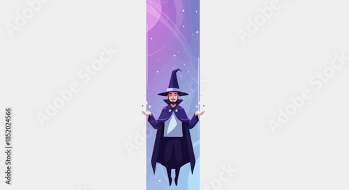 Mystical Witch Casting Spell with Glowing Orbs.