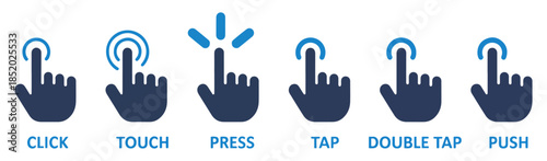finger click tap icon set