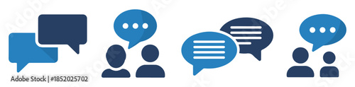 conversation chat discussion icons set