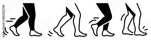 leg ankle knee icons set