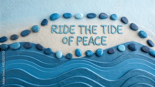 Stones and lettering representing the tide of peace