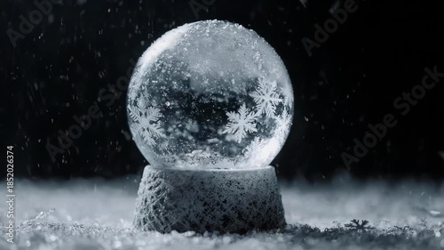 Snow Globe Winter Wonderland Christmas Scene.