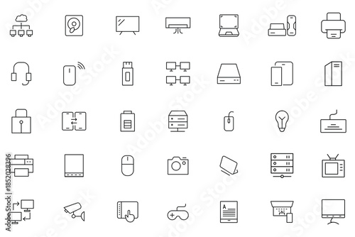 Vector of Computer and IT Icon Set. Perfect for user interface, new application. vector .