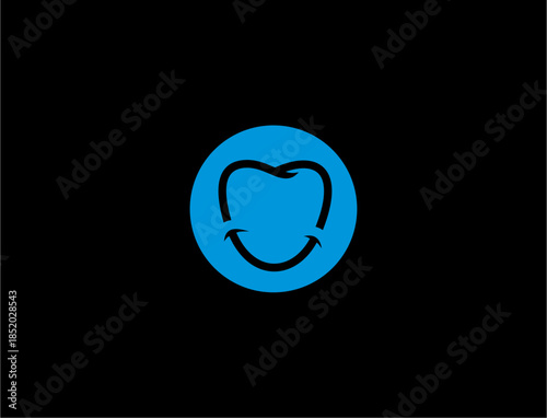 Dental care logo on black background
