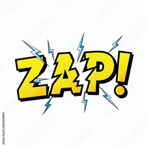Zap Comic Book Style Text with Lightning Bolts 1.