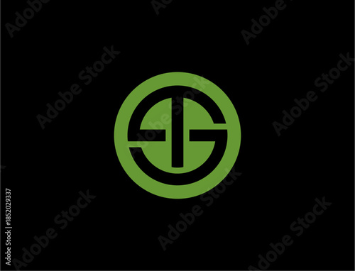 Green letters ts and g logo on a black background