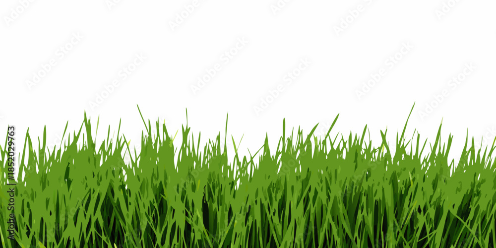Fototapeta premium A simple image showcasing a patch of vibrant green grass on white