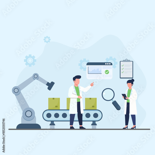 Product Quality Inspection Illustration for Company Website