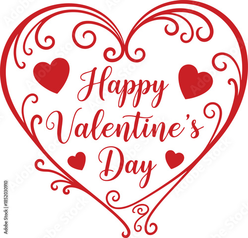 Happy Valentine's Day Heart Design Vector for Romantic Occasions