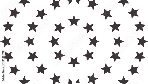 Black five pointed stars pattern white