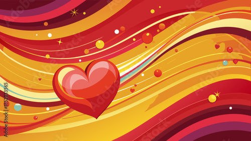 Vibrant heart in swirling colors