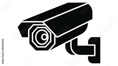 Security camera cctv surveillance icon symbol representing monitoring safety protection and video recording system isolated on white background