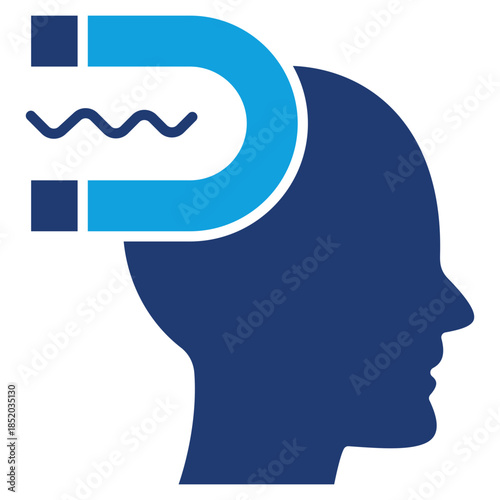 Influence Flat Blue Icon Vector Illustration