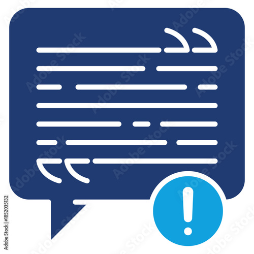 Message Flat Blue Icon Vector Illustration