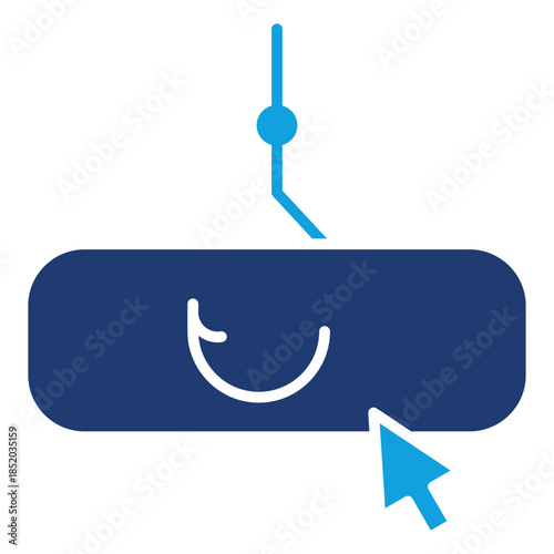 Clickbait Flat Blue Icon Vector Illustration