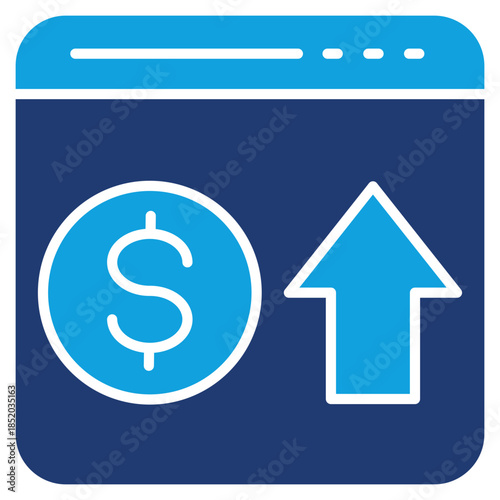 Monetization Flat Blue Icon Vector Illustration