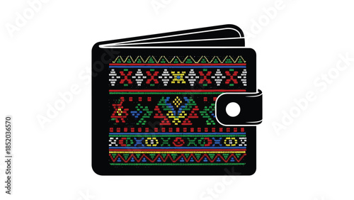 A colorful embroidered wallet a traditional design on a modern accessory