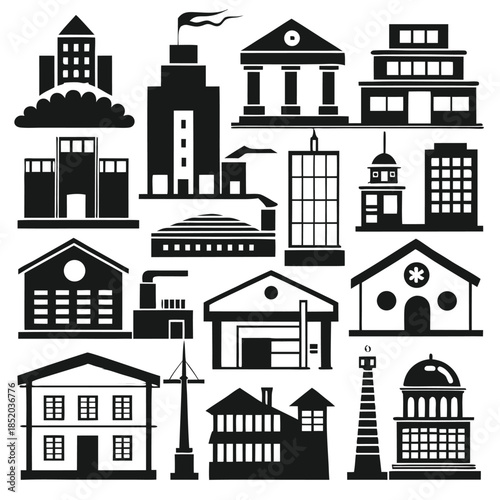 Collection of houses icon
