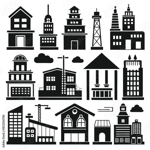 Collection of houses icon