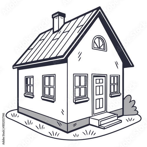 sketch of a house vector