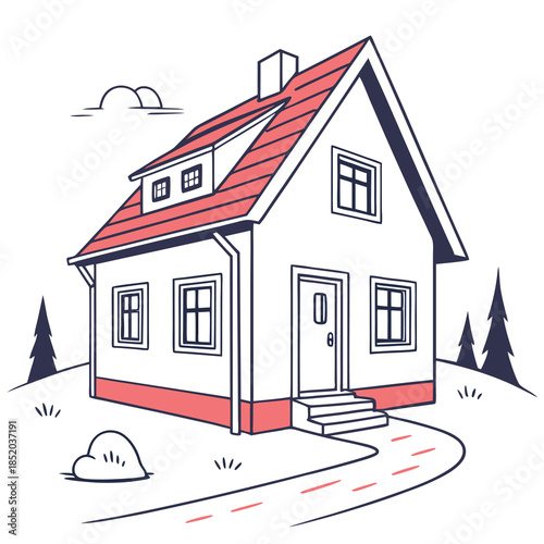 sketch of a house vector