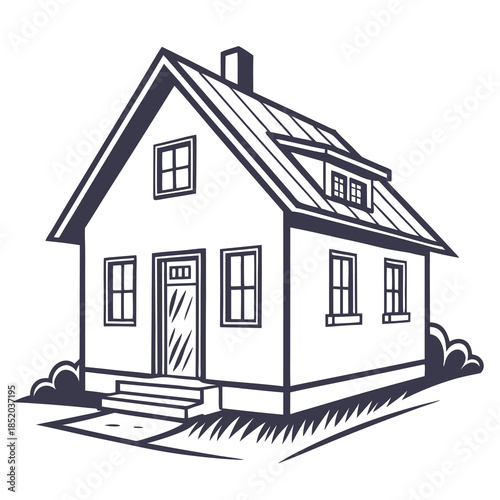 sketch of a house vector