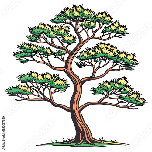 Green tree isolated on white background