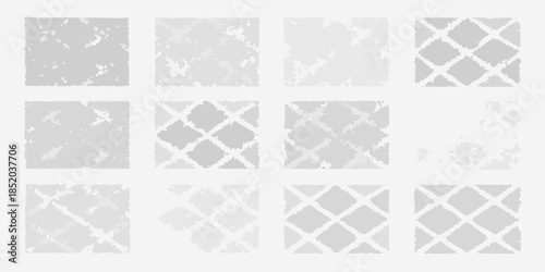 A collection of nine gray square patterns on a white background