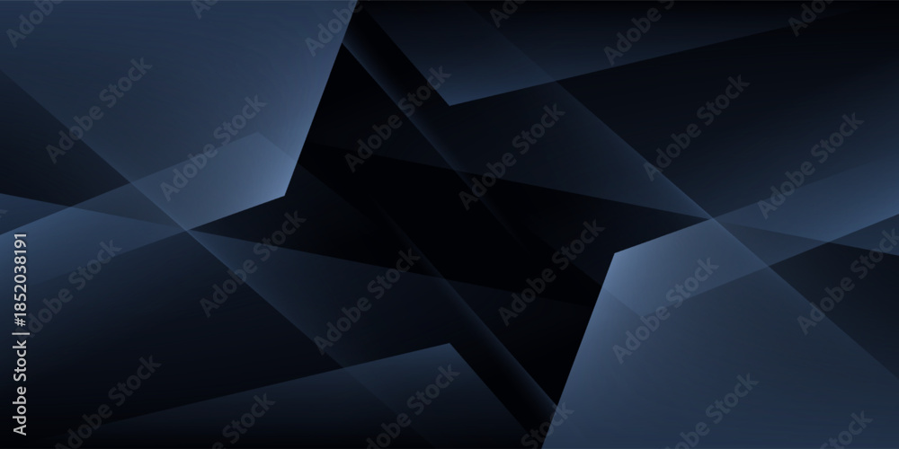 Obraz premium Modern black dark blue white abstract background. Minimal. Color gradient. Web banner. Geometric shape. 3d effect. Lines stripes triangles. Design. Futuristic. Metal metallic effect. Luxury. Premium.