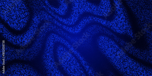 High-tech network grid with blue lines and dotted details. Dynamic 3D banner showcasing futuristic technology. Perfect for science events and innovative tech-based concepts